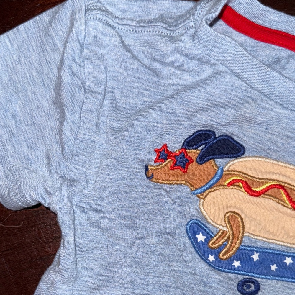 Little Sleepies Light blue Hot Dog on Skateboard Tee - Picture 4 of 5